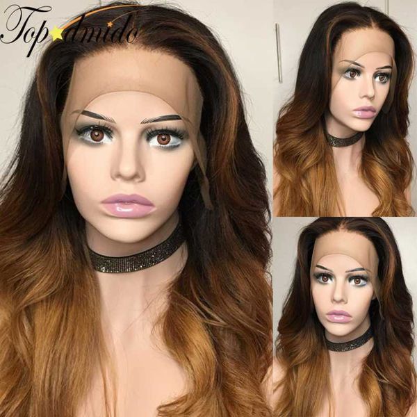 

lace wigs dmido blonde ombre color 4x4 human hair closure 13x4 front with baby brazilian remy glueless, Black;brown