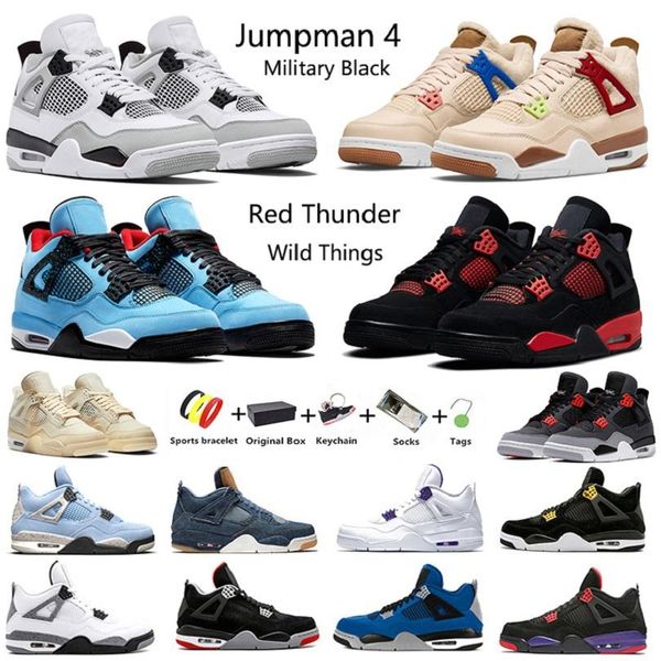

jumpman 4s red thunder 4 mens basketball shoes ts travis military black cat camo infrared oreo sail university blue wild things men trainers
