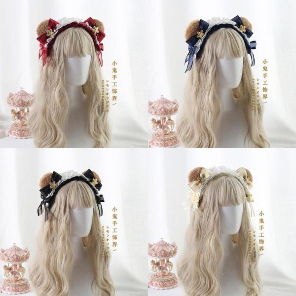 

party masks astrologer cat crown band teddy bear headband sweet girl lolita cute plush ear kc hair hairpin women cosplay headdress