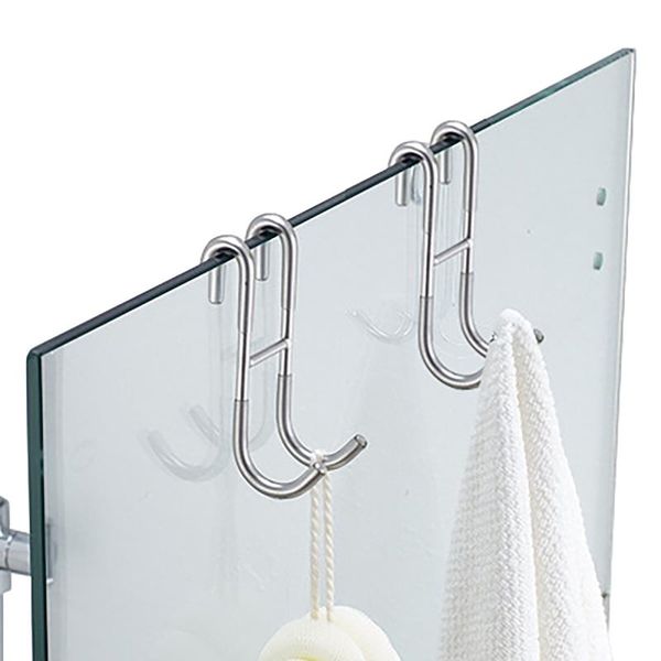 

hooks & rails 2 pieces of shower glass door hook 304 stainless steel hanger wall hangers heavy load rack kitchen bathroomm