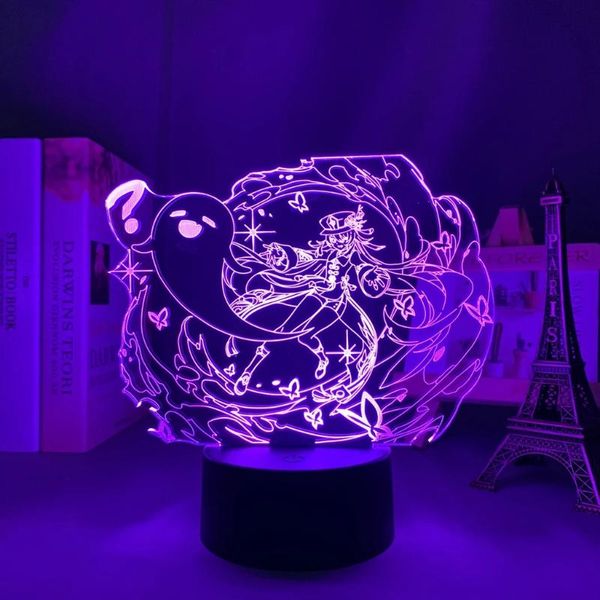 

night lights 3d led light lamp genshin impact hu tao acrylic game