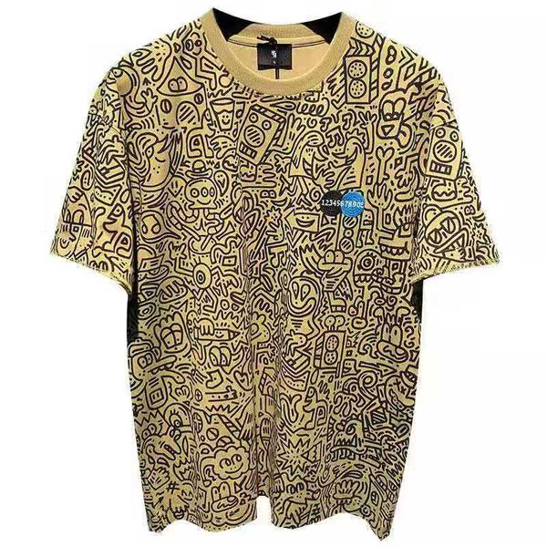 

2021 summer men's half-sleeved t shirts tide brand wild fashion personality fun printing short-sleeved t-shirt men, White;black