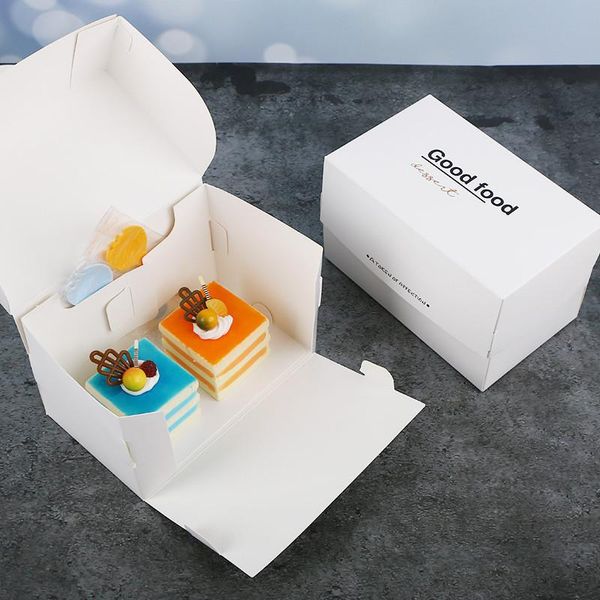 

gift wrap 10 pcs cake box dessert packaging bag party bakery supply white paperboard ice cream cheese good baking paper boxes