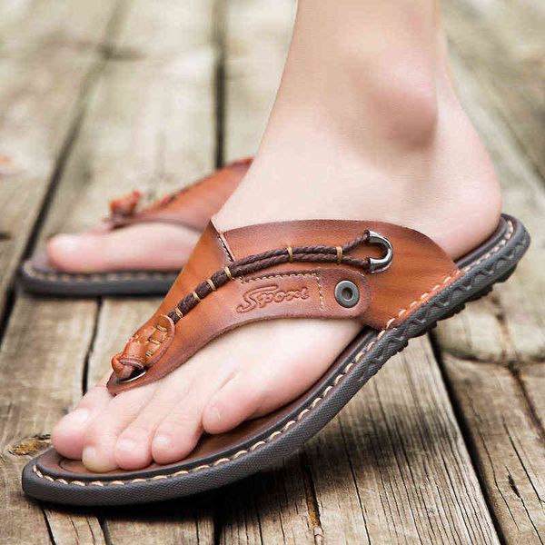 

slippers polali tongs de marque de luxe en cuir microfibre doux et confortable pantoufles de plage tongs d't pour hommes taille 47 2203, Black