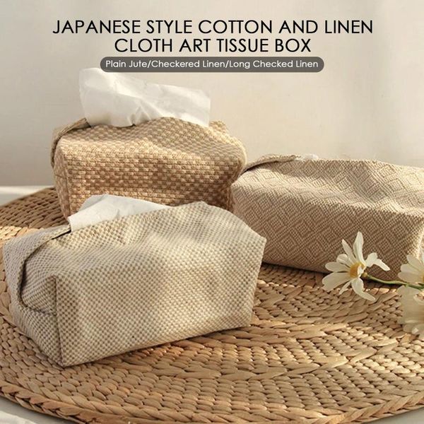 

tissue boxes & napkins cotton linen pumping box fabric simple weaving homestay decoration toilet paper storage beige apricot po prop