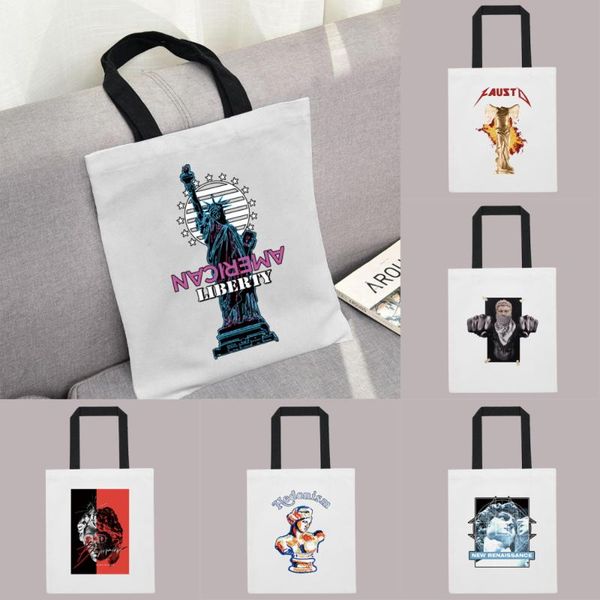 

storage bags shopping bag ladies polyester portable messenger shoulder environmental protection foldable reusable large capacity washable