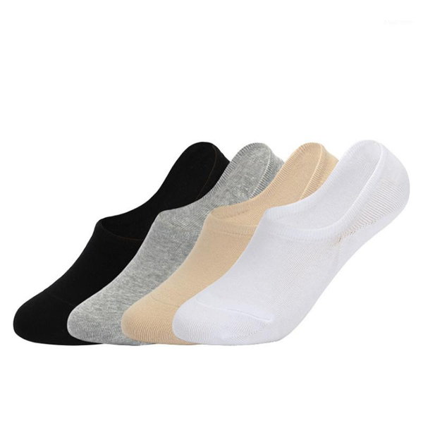 

socks & hosiery 5 pcs woman silicone anti - drop ladies 'boat plain combed cotton shallow-cut boat with low, Black;white