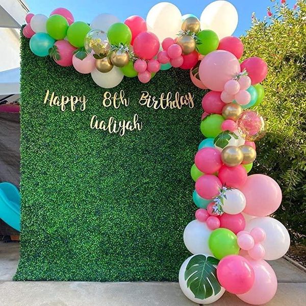 

party decoration 90x90cm artificial lawn grass balloons background carpet landscape pad baby shower birthday wedding decor wall