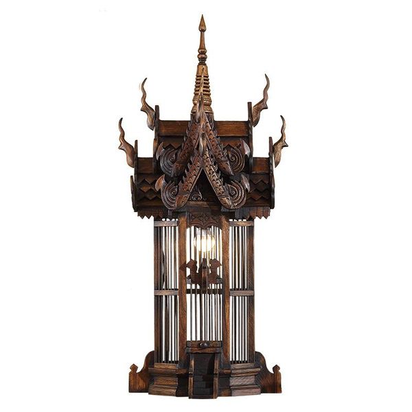 

wall lamps south east asian hand carved bird cage living room el decoration wood lamp