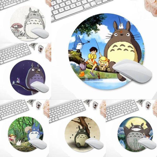 

mouse pads & wrist rests totoro cute lovely locking edge pad game desk table protect office work round mat lapcushion