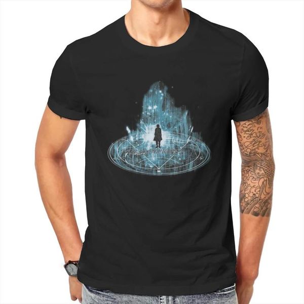 

men's t-shirts fullmetal alchemist anime transmutation t shirt vintage grunge summer oversized cotton clothing harajuku o-neck tshirt, White;black