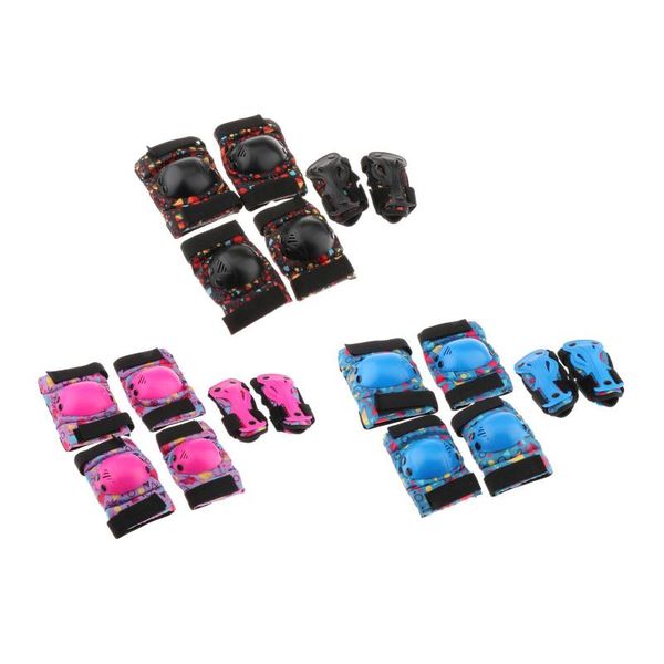 

kids roller skateboard skating knee elbow wrist pad guards adjustable outdoor protective gear set for child cycling bike scooter & pads, Black;gray
