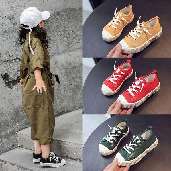 

kids shoes for baby girls colorful canvas breathable to children anti-slippery sole boys toddler sneakers trainer, Black;red