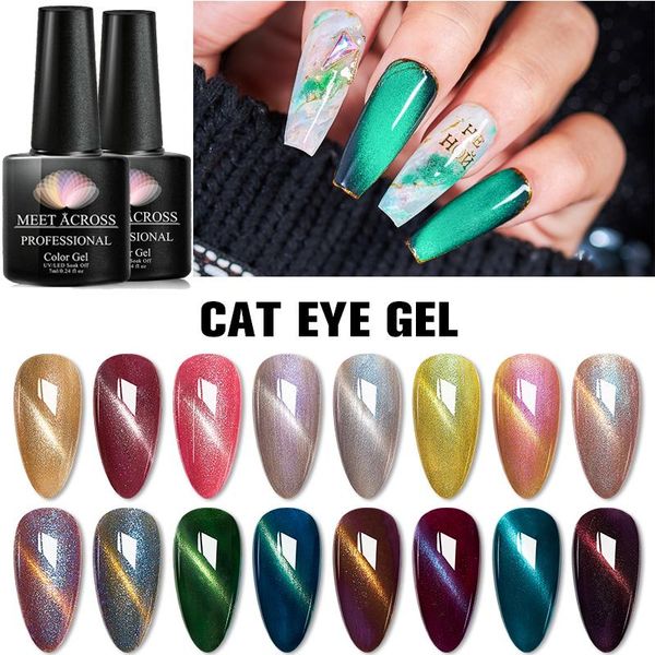 

nail gel meet across 5d cat eye uv magnetic polish 7ml soak off semi permanent magnet jade effect varnish black base need, Red;pink