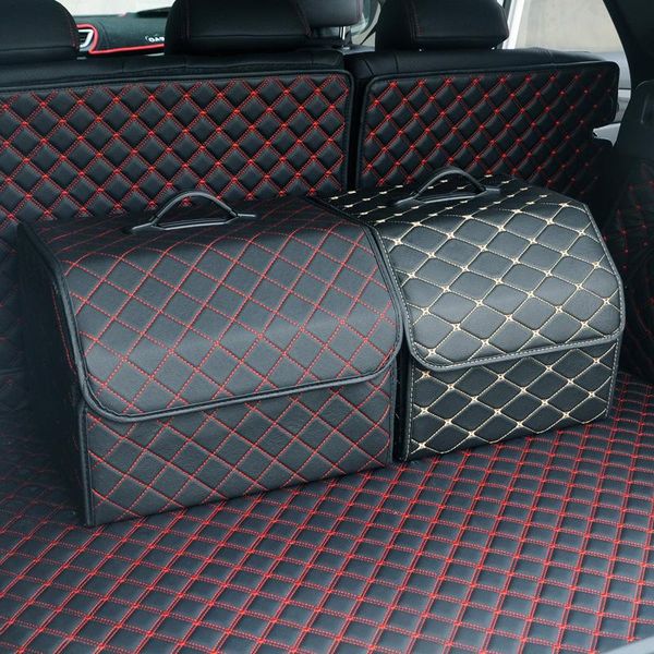 

car organizer multipurpose collapsible trunk storage back red line