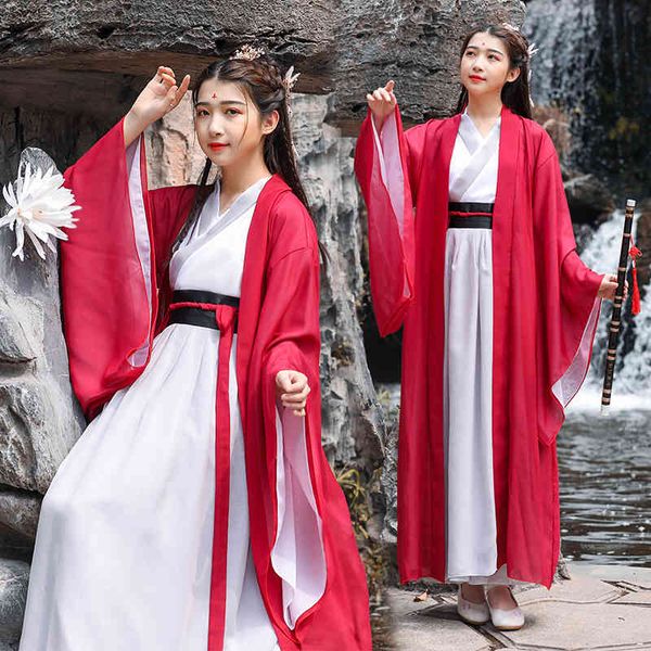 

wuxia ancient chinese dynasty up as women festival clothes dance performance dress hanfu z031, Red