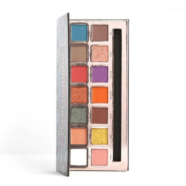 

colors eye shadow makeup palette shimmer matte long lasting pigment glitter professional cosmetics tool with brush1