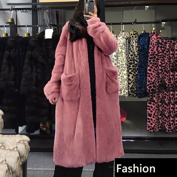 

women's fur & faux outerwear imitation loose temperament women coat winter warm hooded thick fashion, Black