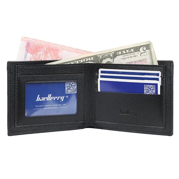 

wallets baellerry small vintage wallet men brand pu leather black short thin coin purse card holder, Red;black