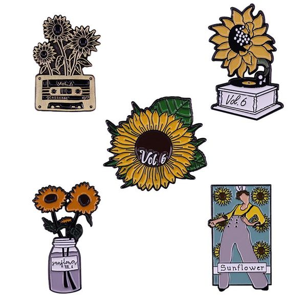 

pins, brooches hs sunflower enamel pin one direction song n music, Gray