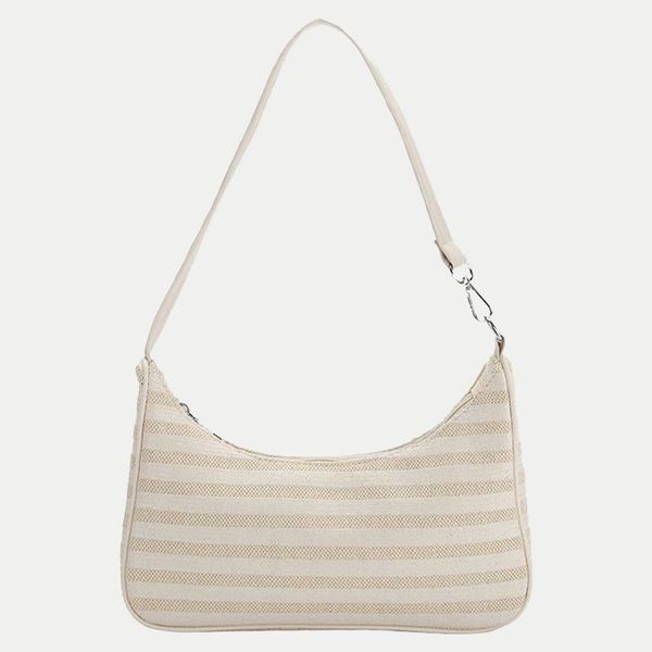 

evening bags vintage straw baguette shoulder for women simple style summer armpit handbag purse small female underarm clutch