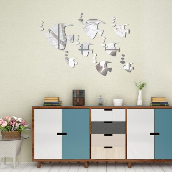 

fish wall stickers mirror decal home bathroom decor removable diy