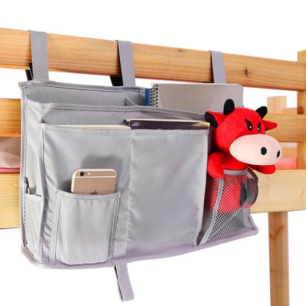 

hanging bedside storage bag oxford cloth multi-pocket gadget container for dormitory, bedroom, baby room bags