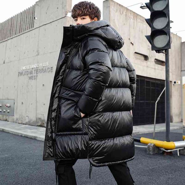 

in men's down jacket, tiktok thickened, trend is red, young people warm and short before they are warm., Black