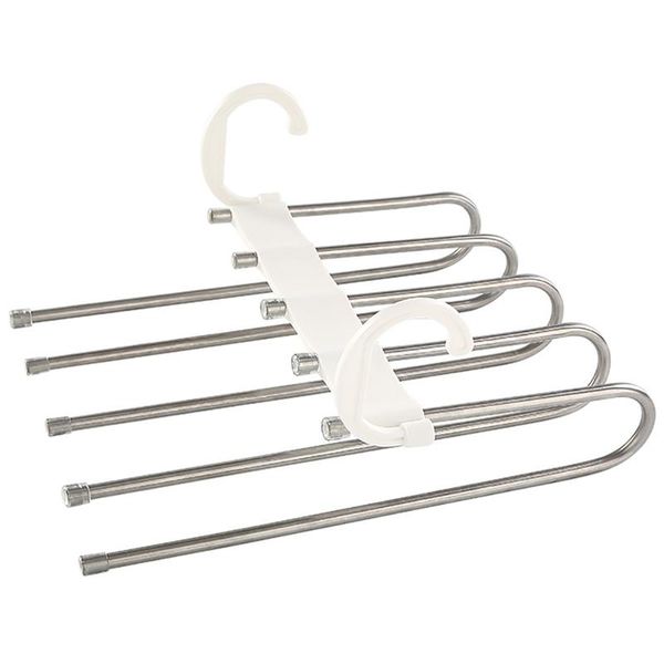 

hangers & racks 4 pcs trouser hanger space-saving 5 in 1 multiple made of stainless steel extendable for trousers scarves