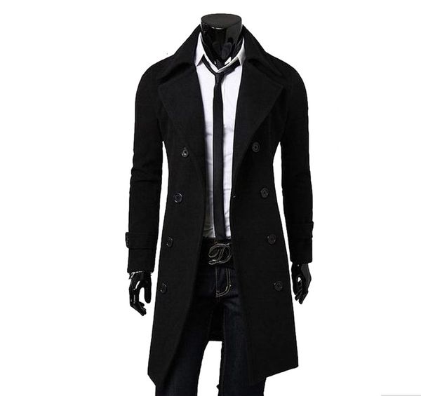 

men's jackets 2021 trench coat men casual jacket fine windbreak solid adjustment long male fashion longer winter coats, Black;brown