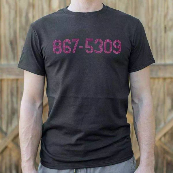 

867-5309 t-shirt | short sleeve graphic tee, White;black