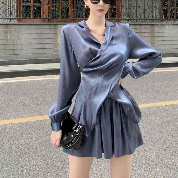 

casual dresses long-sleeve women's ensemble, casual summer shirts, mini pants, slim, korean fashion, elegant, beach, party, suit, 1kz5, Black;gray