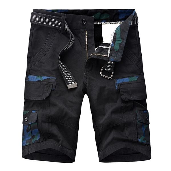 Männer Shorts Cargo Military Solid Casual Taktische Kurze Multi Pocket Fitness Lose Arbeit Sommer Männlich 4 Farben Keine Gürtel Hosen 210716