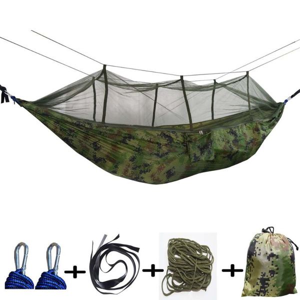 

outdoor nylon hammock mosquito net parachute camping hanging chair sleeping bed swing portable travel garden camp furniture