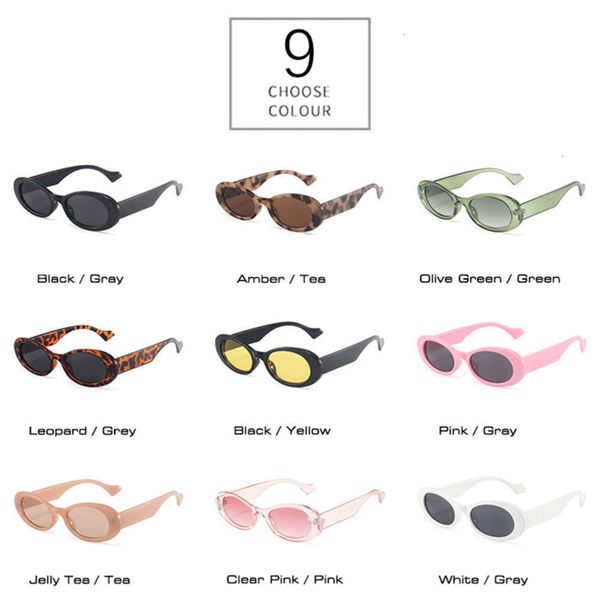 

oval fashion so popular & small eggs women in vintage luipaard jelly color eyewear men trending sunglasses ink uv400, Black