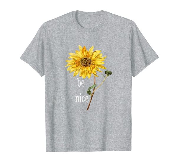 

trendy summertime be nice sunflower t-shirt, White;black
