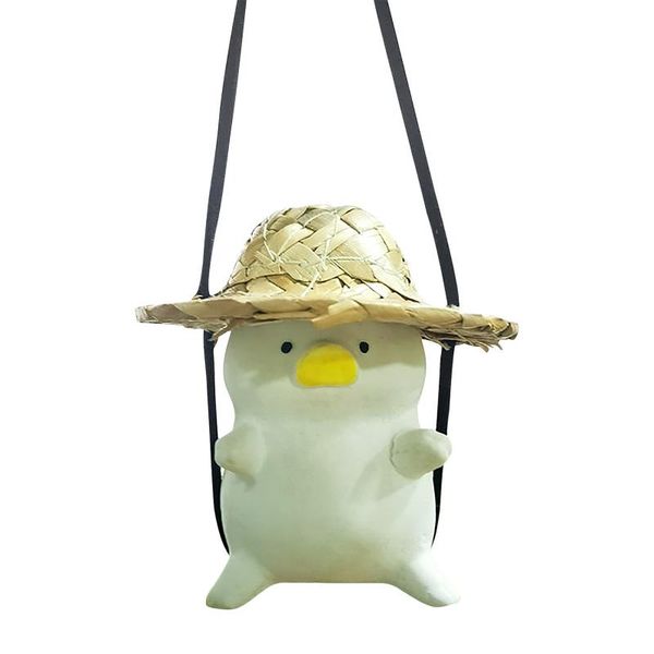 

interior decorations car hanging ornament piggy swing pendant pig decoration for rear view mirror cute straw hat trusted