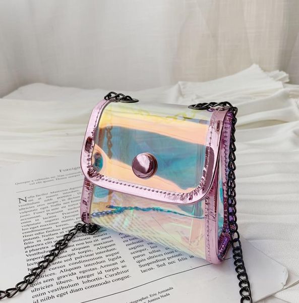 

2021 summer shoulder bag transparent laser chain mini crossbody bags
