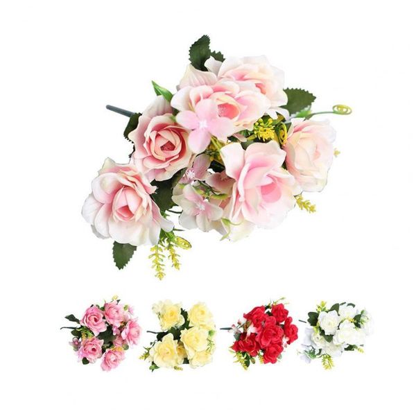 

1pc artificial gardenia decorative lifelike faux silk flower diy fake floral simulation for home festival decor flowers & wreaths