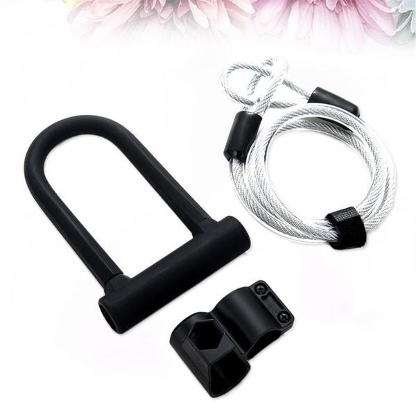 

bike locks u lock heavy duty shackle secure anti theft (black)