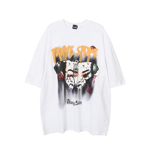 

2021 mend t shirt summer style street trend printing with letters tees short sleeve casual shirts asian size m-2xl, White;black