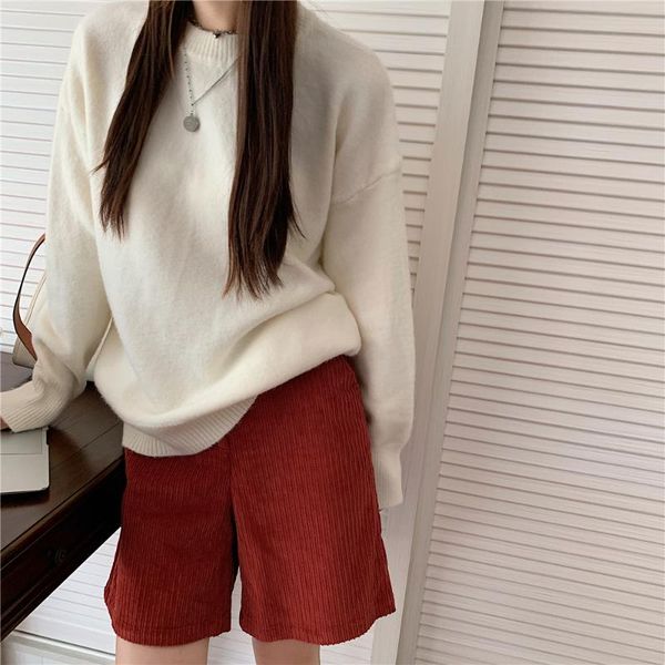 

women's tracksuits autumn winter sweater two piece set women long sleeve pullovers and high waist corduroy shorts suits casual 2 outf, Gray