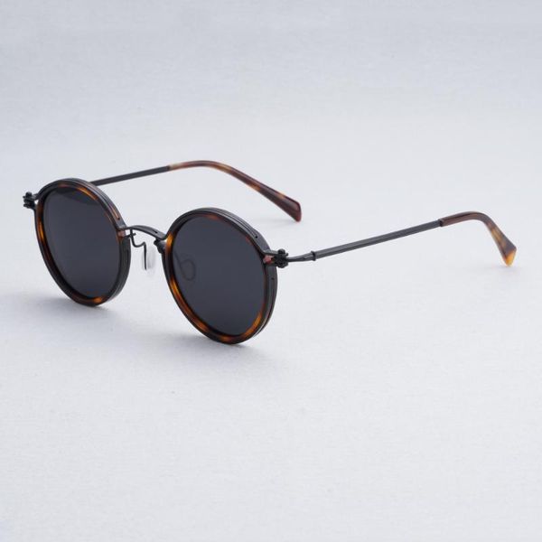 

sunglasses 2021 italian designer's handmade polarized lens round vintage frame for men and women classical retro, White;black
