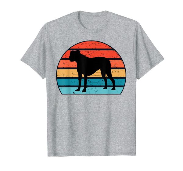 

boxer dog animal pet silhouette image on a retro vintage t-shirt, White;black