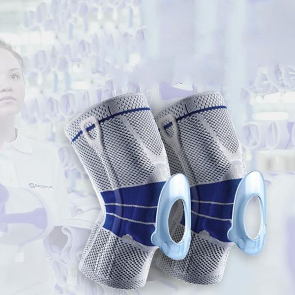 

sports knee pads support silicone spring protector brace basketball running compression sleeve kne elbow, Black;gray