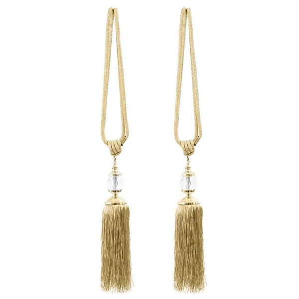 

1pair office curtain tieback home decor smooth holdbacks gift modern multi-purpose crystal beaded tassel living room fastening other