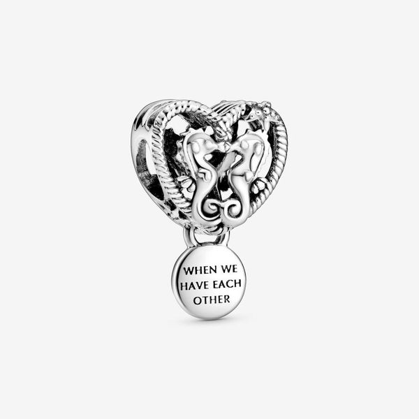 

new arrival 100% 925 sterling silver openwork seahorses heart charm fit pandora original european charm bracelet fashion jewelry accessories, Bronze;silver