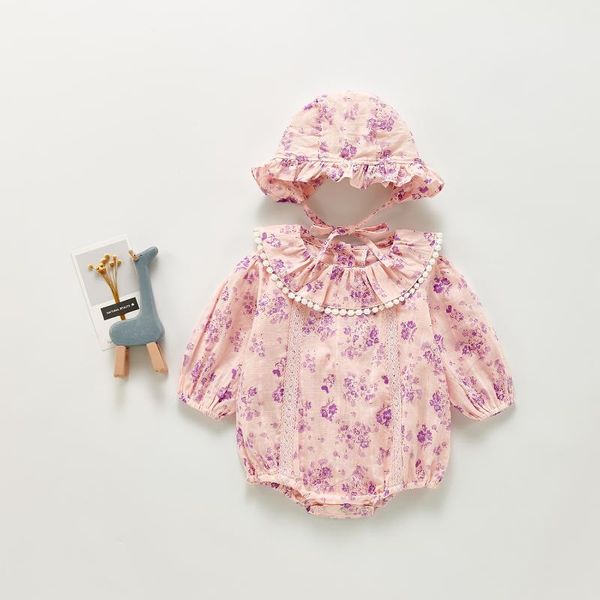

rompers bobotcnunu spring autumn toddler girls floral clothing infant long sleeve bodysuit kids cotton thin casual skirt 6m-3t, Blue