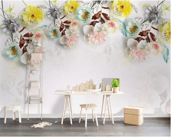 

wallpapers drop custom po wallpaper 3d modern real flower romantic floral background wall large mural for living room