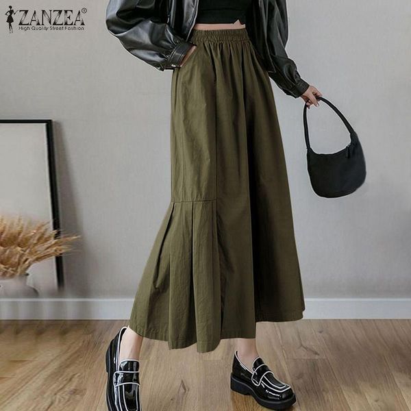 

casual ruffle wide leg pants fashion female elastic waist women's solid pleated side pocket trousers oversized 5xl & capris, Black;white